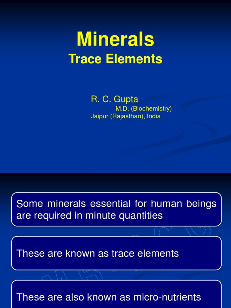 Essential Trace Elements in Human Health | PDF | Selenium | Iron