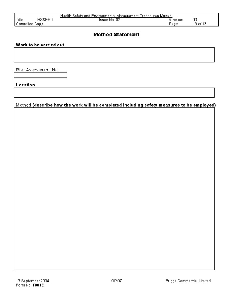Health Safety Procedures Manual | PDF