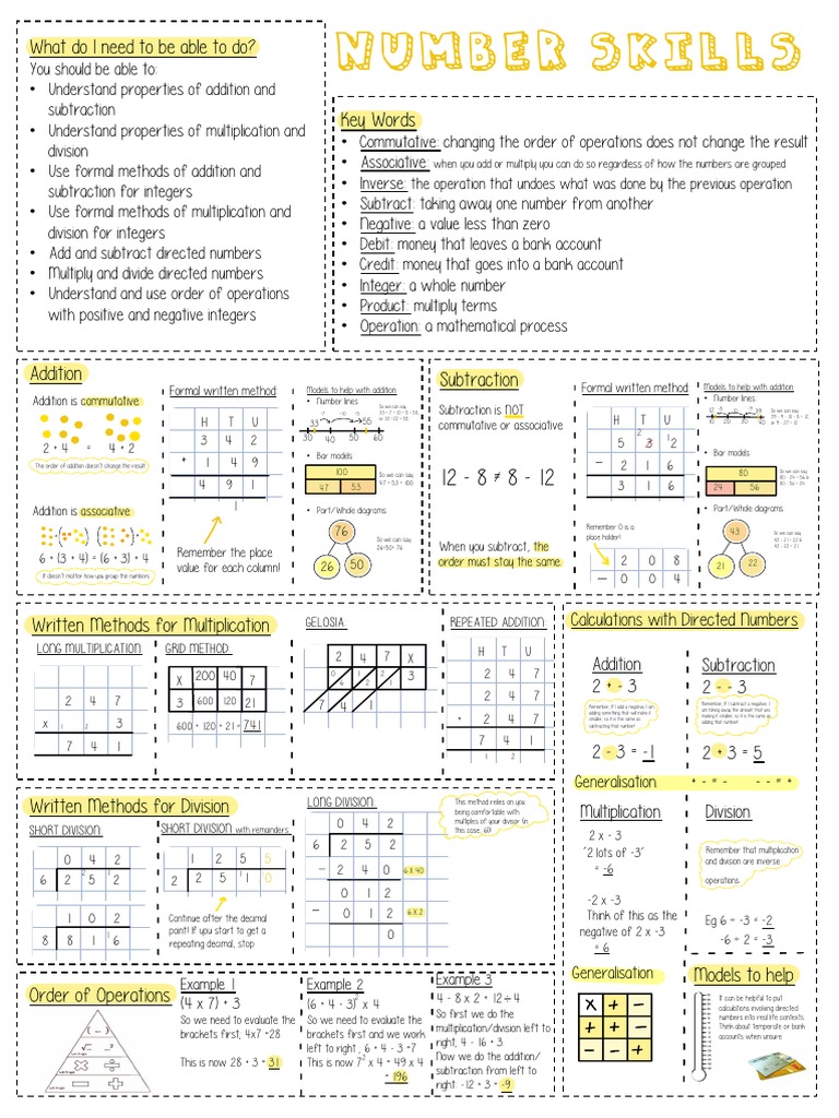 1 (Number Skills) PDF | PDF | Multiplication | Integer