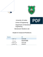 University of Jordan School of Engineering Department of Mechanical Engineering Mechanical Vibrations Lab Simple & Compound Pendulums