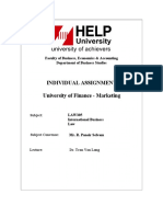 Individual Assignment University of Finance - Marketing