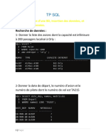 TP SQL: Partie I. Création D'une BD, Insertion Des Données, Et Recherche de Données