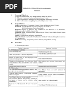 DETAILED LESSON PLAN in Mathematics