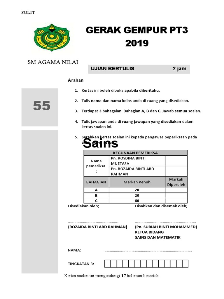 Gerak Gempur Pt3 Sains 2019 Pdf