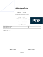 CES test certificate for Andrii Zinoviev achieving 97% on basic ship terminology