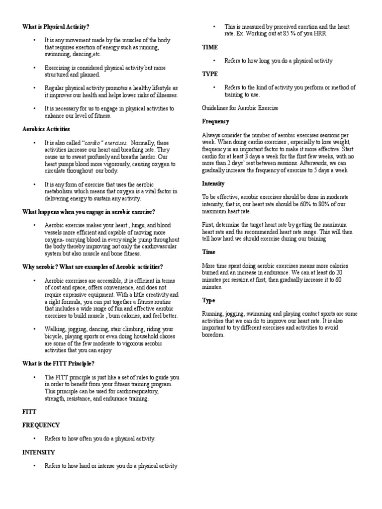 What Is Physical Activity Pdf Aerobic Exercise Physical Fitness