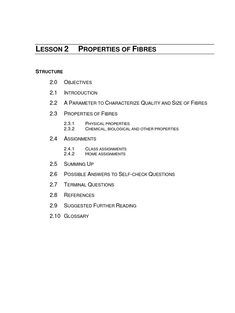 Properties of Textile Fibres Explained | PDF | Yarn | Fibers