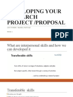 Developing Your Research Project /proposal: Lecturer Maria Fayyaz