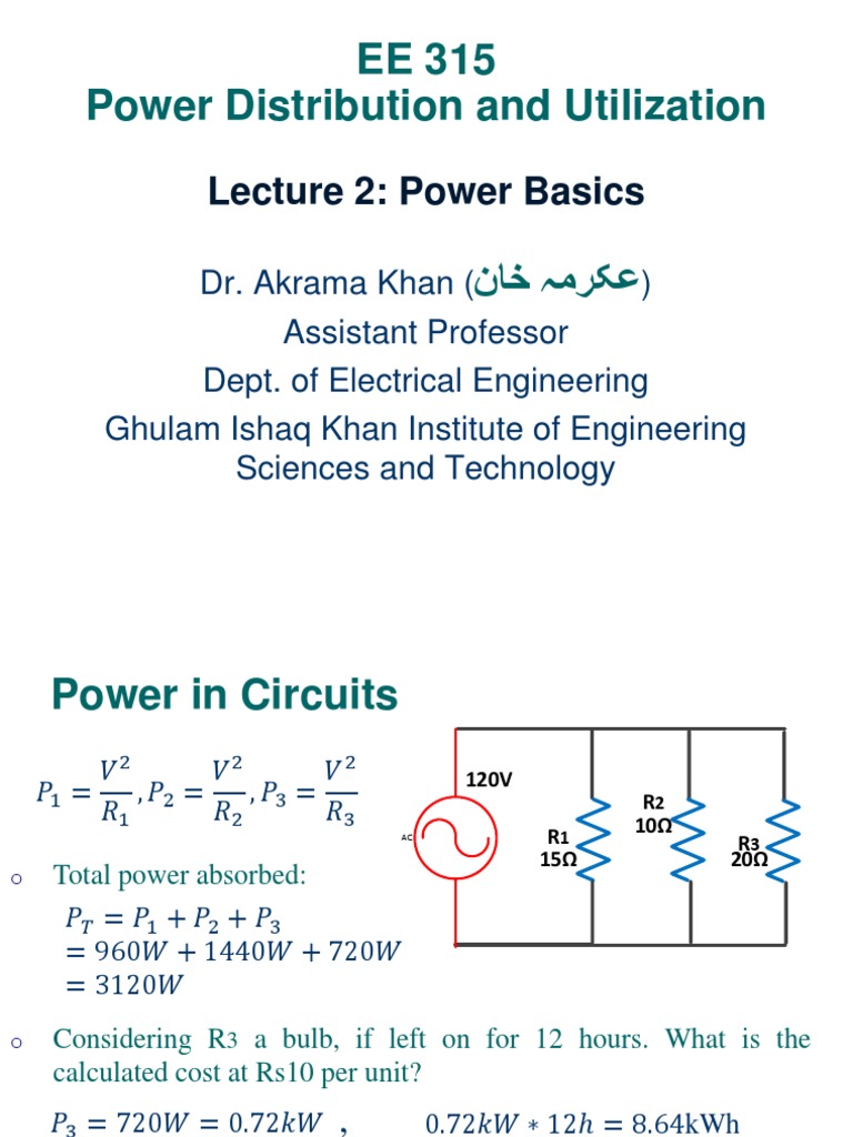 EE 315 Power Distribution and Utilization | PDF