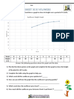 Graph worksheet shows sunflower growth