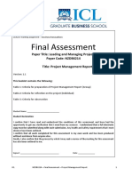 Final Assessment: Paper Title: Leading and Managing Projects Paper Code: NZDB6214 Title: Project Management Report