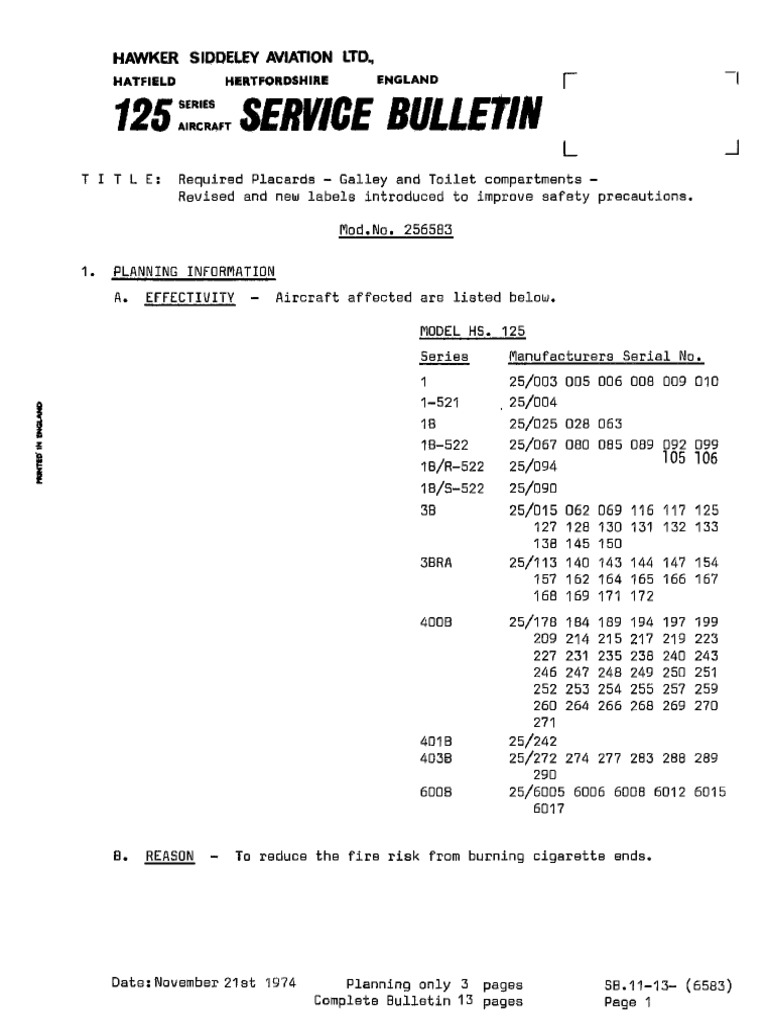 Required Placards Galley and Toilet Compartments Revised and New