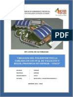 Creacion Del Polideportivo La Tablada en Los PP - Jj. de Vallecito Y Belen, Provincia de Espinar - Cusco