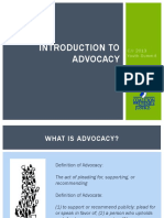Introduction To Advocacy: CJJ 2013 Youth Summit