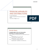Random Variables and Distributions: Sample Space