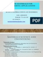 Mec681:Materials For Engineering Applications: Review of Material Science and Engineering