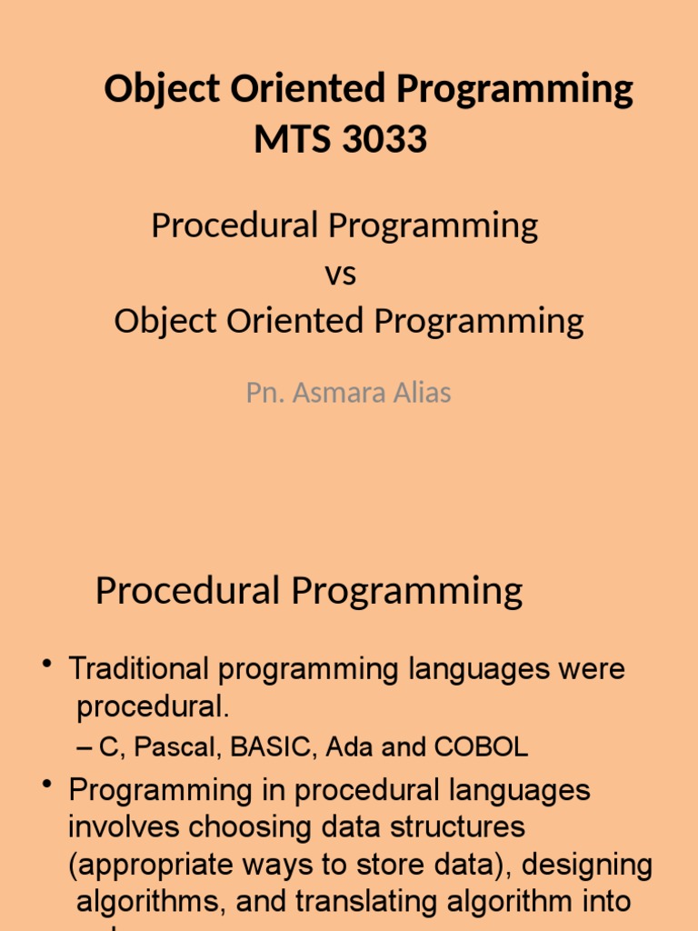 CHAPTER 1 - Procedural Vs OOP | PDF | Object Oriented Programming ...
