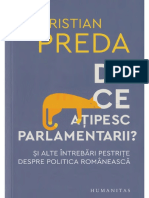 Cristian Preda - de Ce Ațipesc Parlamentarii - Şi Alte Întrebări Pestriţe Despre Politica Românească-Humanitas (2020)