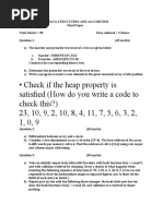 Check If The Heap Property Is Satisfied (How Do You Write A Code To Check This?) 23, 10, 9, 2, 10, 8, 4, 11, 7, 5, 6, 3, 2, 1, 0, 9