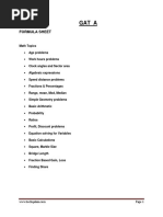 Gat A: Formula Sheet