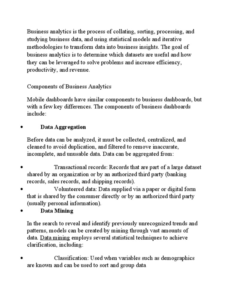 Business Analytics Essentials | PDF | Analytics | Data