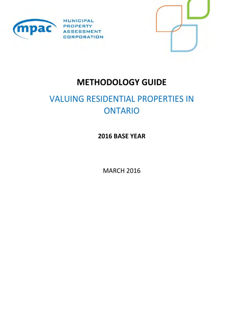 Valuing Residential Properties in Ontario Methodology Guide PDF