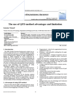(23537779 - Production Engineering Archives) The Use of QFD Method Advantages and Limitation