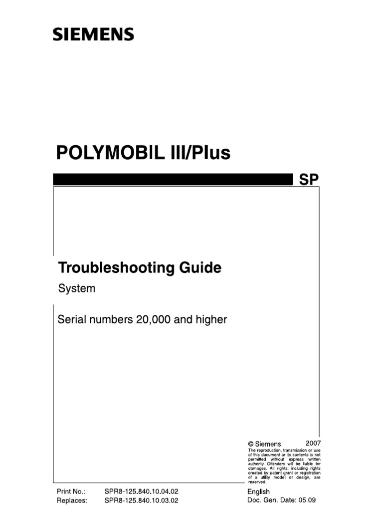 POLYMOBIL IIIPlus. Troubleshooting Guide | PDF