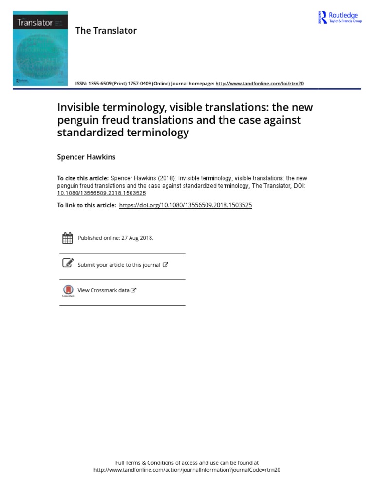 Invisible Terminology Visible Translatio | PDF | Id | Translations