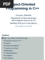 Object-Oriented Programming in C++