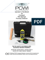 Operator's Handbook For Compact Wet Sponge Porosity Detector