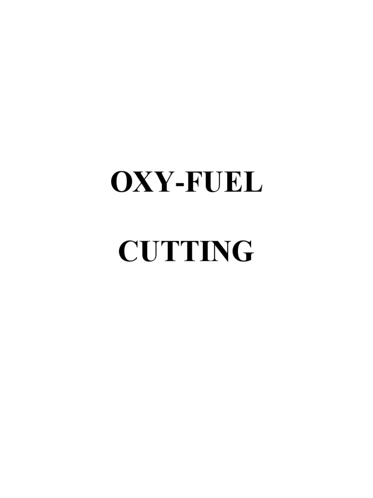 Oxy Fuel Cutting Text Cover Page PDF Industrial Processes