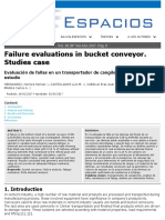 Failure evaluations in bucket conveyor. Studies case.