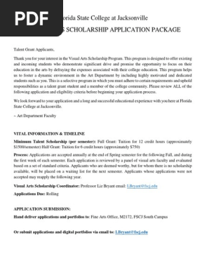 Visual Arts Contract South Fillable FSCJ | PDF | Course Credit | Academic  Term