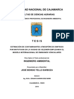 Estimación de Contaminantes Atmosféricos Emitidos Por Mototaxis en La Ciudad de Celendín Empleand PDF