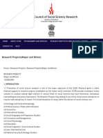 Research Projects (Major and Minor) - Indian Council of Social Science Research (ICSSR)