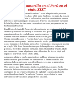 La Fiebre Amarilla en El Perú en El Siglo XIX