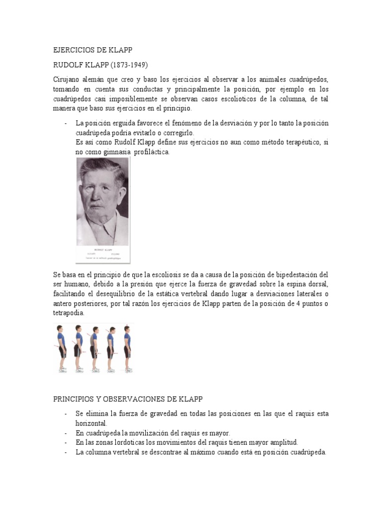Ejercicios de Klapp para Escoliosis | PDF | La columna vertebral ...