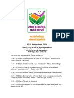 Más Plantas, Más Salud - Agenda 2020.08.10