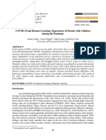 COVID-19 and Remote Learning: Experiences of Parents With Children During The Pandemic