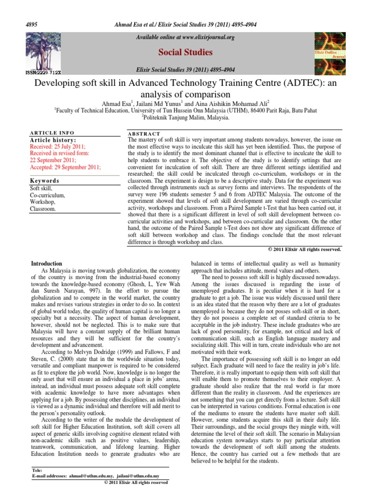Enhancing Soft Skills in Malaysian Education | PDF | Leadership | Learning