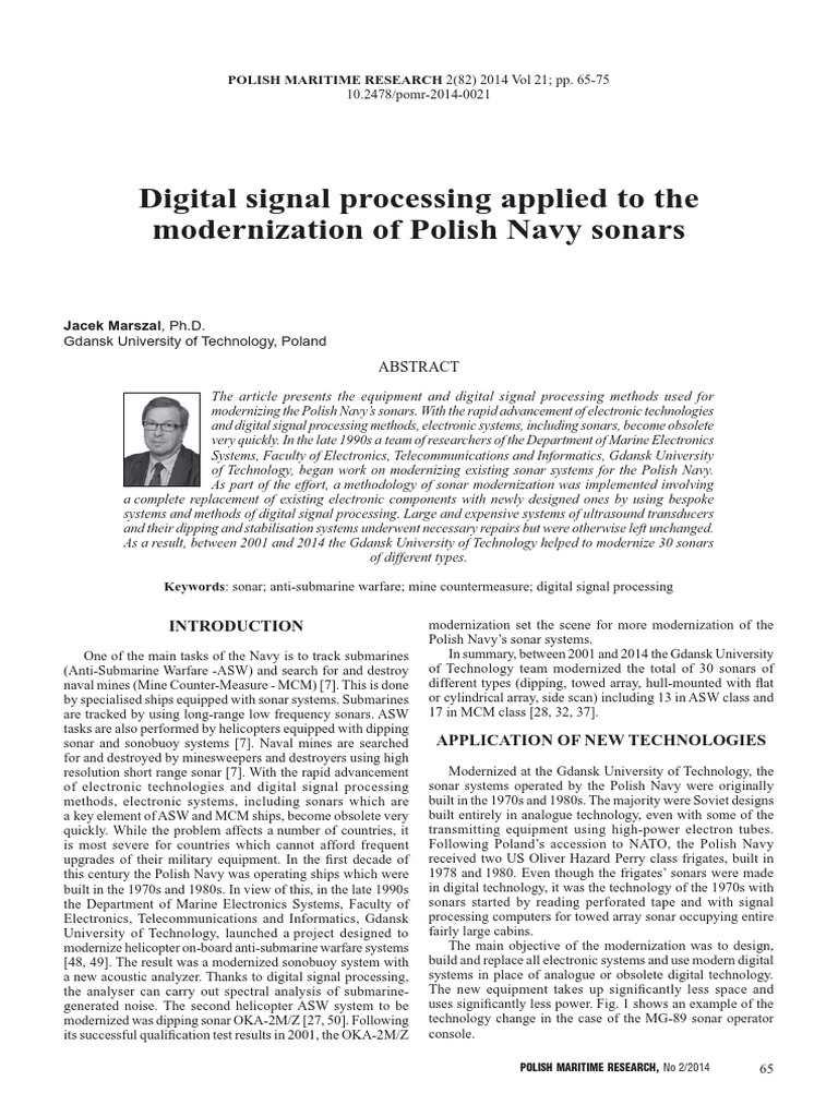 (20837429 - Polish Maritime Research) Digital Signal Processing Applied ...