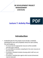 Lecture 7: Activity Planning: Software Development Project Management (CSC4125)