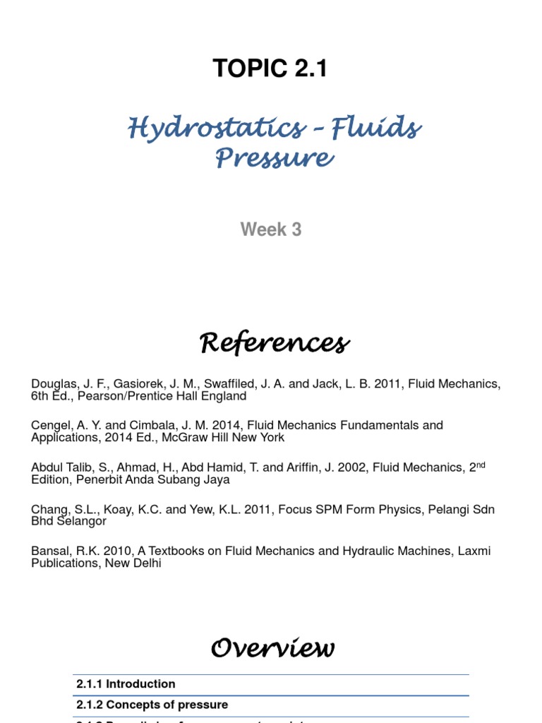 2 - Hydrostatic - Pressure - Update OCT20 PDF | PDF | Pressure ...