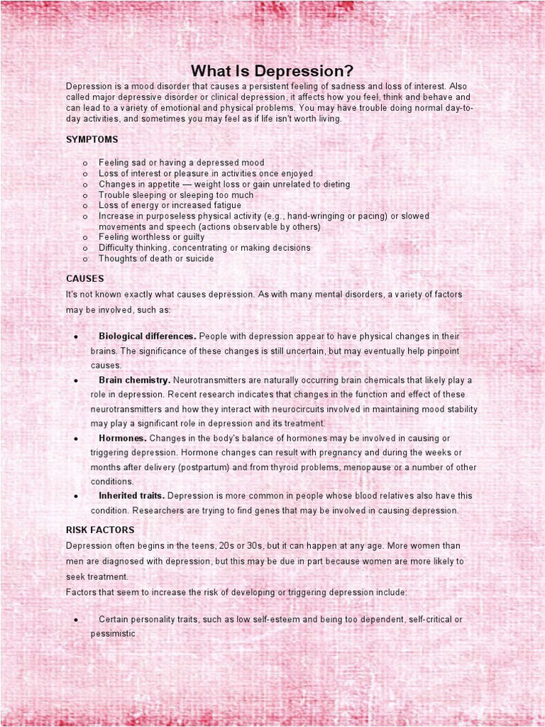 What Is Depression | PDF | Major Depressive Disorder | Mental Disorder