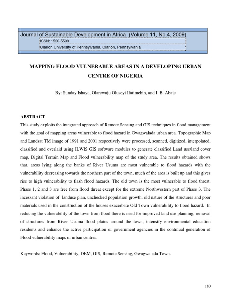 Flood Vulnerability Mapping Nigeria | PDF | Flood | Emergency Management