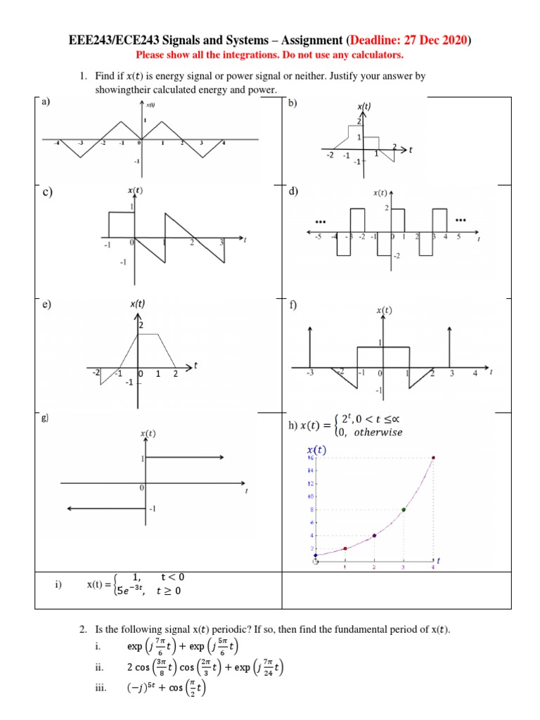 ECE243 Signals and Systems Assignment | PDF | Signal Processing ...