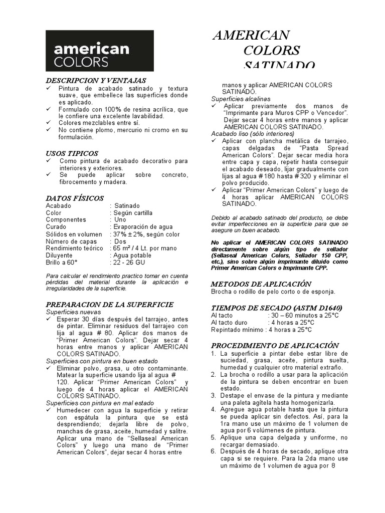 8055 American Colors Satinado | PDF | Pintar | Cepillo