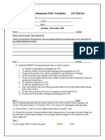 Personal Development Plan Template (20 Marks) : Deadline: 15december 2020