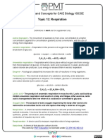 Definitions - Topic 12 Respiration - CAIE Biology IGCSE PDF